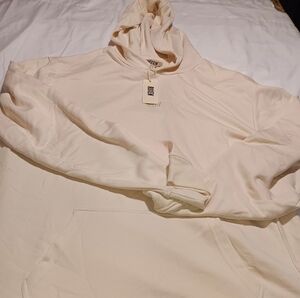 RUXEN monochrome hoodie beige 1PH3171M (2XL) WHITE CAP NEW WITH A,STAIN AS PIC